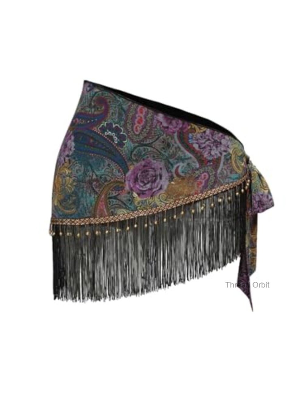 Boho Wrap Fringe Mini Skirt Low Waisted Floral Print Tie Side Beach Cover Up